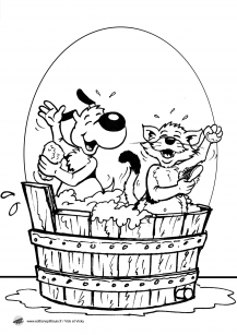 Vicky et Mimi dans le bain