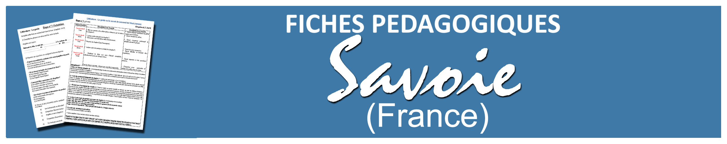 la famille Fiches p&eacute;dagogiques - Savoie dans Lieu - R&eacute;gion - Pays