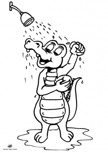 Crocodile sous la douche